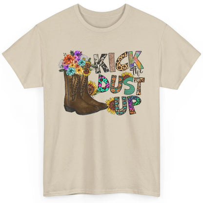 Floral Cowgirl Boots Kick Dust Up Sunflower Leopard Western Classic Unisex T-Shirt