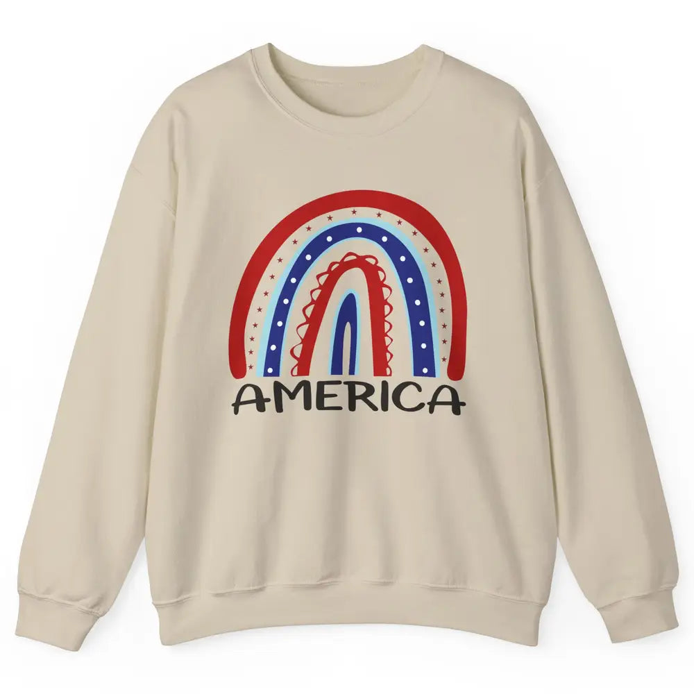 US Flag America Rainbow July 4th American Patriots Gift Unisex Crewneck Sweatshirt