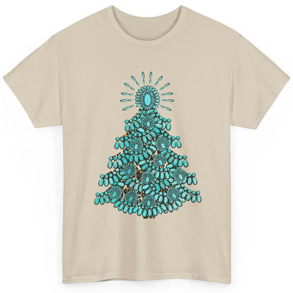 Turquoise Christmas Tree Western Christmas Country Farm Classic Unisex T-Shirt