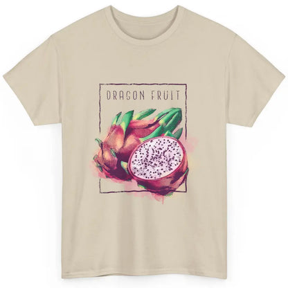 Watercolor Dragonfruit Tropical Paradise Summer Vegan Fruit Classic Unisex T-Shirt