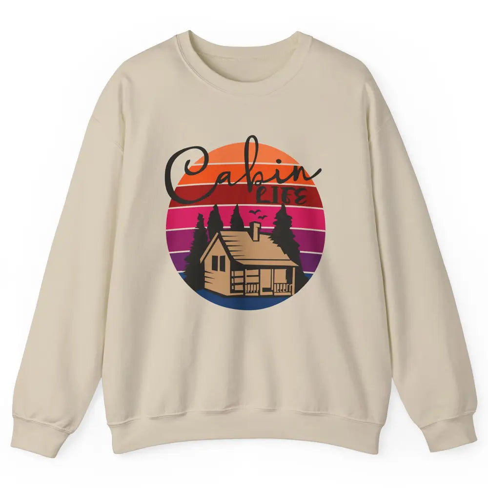 Cabin Life Vintage Cabin Camping Northern Lakes Outdoor Life Unisex Crewneck Sweatshirt