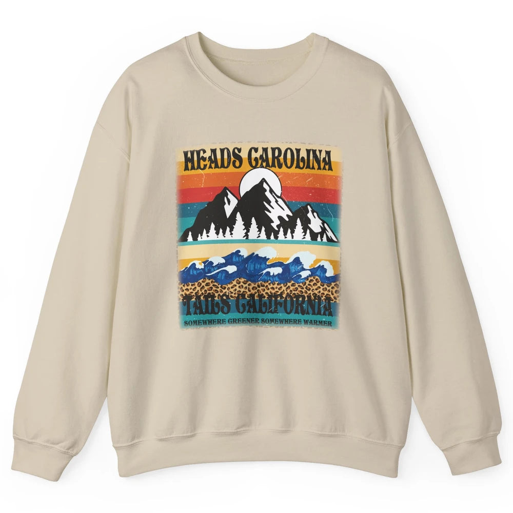 Vintage Heads Carolina Tail California Summer Beach Mountain Unisex Crewneck Sweatshirt