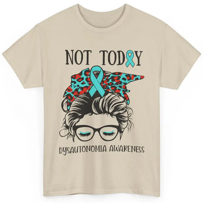 Dysautonomia Awareness Ribbon Not Today Messy Bun Leopard Classic Unisex T-Shirt