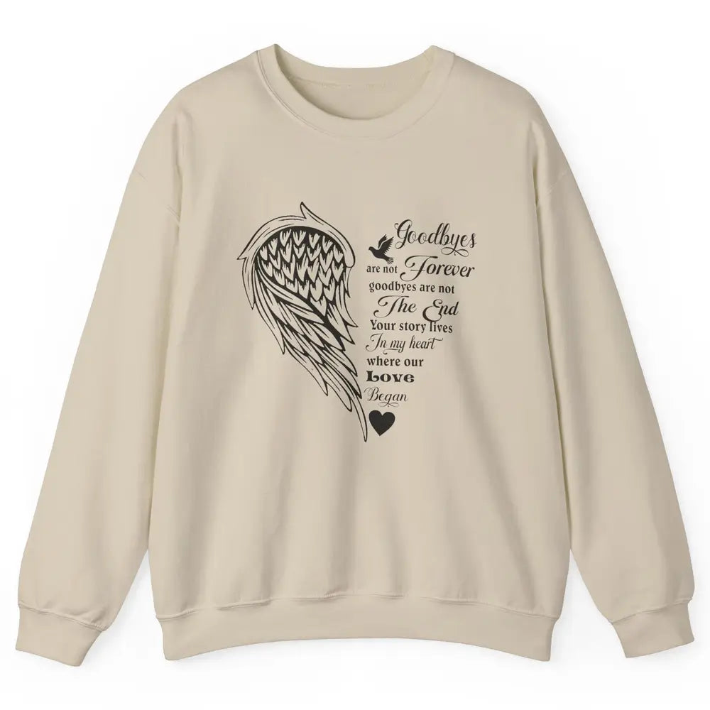 Angel Wing Cardinals Goodbyes Are Not The End Loving Memory Unisex Crewneck Sweatshirt