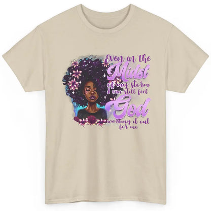 Black Girl In The Midst Of Storm I See God Christian Belief Classic Unisex T-Shirt