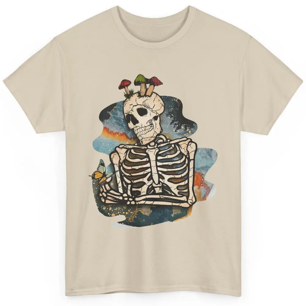 Vintage Skeleton Bundle Mushroom Plant Lovers Gardeners Gift Classic Unisex T-Shirt