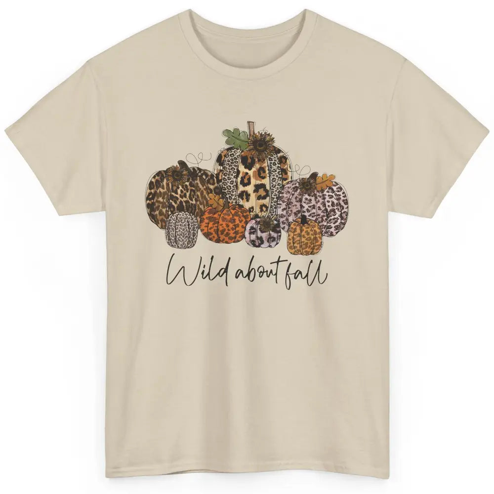 Leopard Pumpkin Patch Wild About Fall Thanksgiving Halloween Classic Unisex T-Shirt