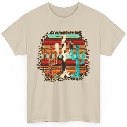 Western Country Cactus Cowhide Serape Turquoise Leopard Classic Unisex T-Shirt