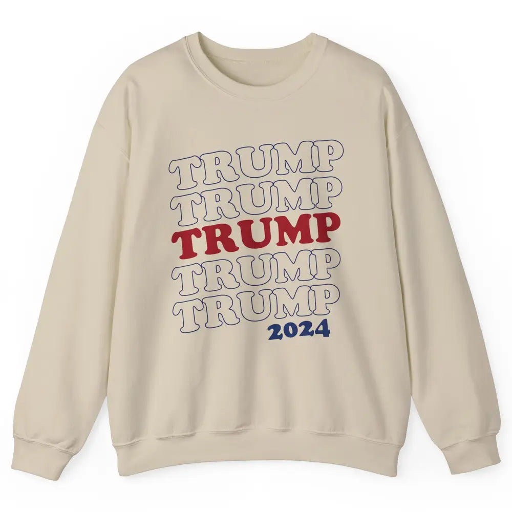 Trump 2024 Election MAGA I'll Be Back US Flag Trump Support Unisex Crewneck Sweatshirt