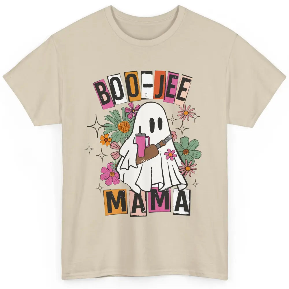 Floral Groovy Ghost Boo-jee Mama Fall Halloween Western Mama Classic Unisex T-Shirt