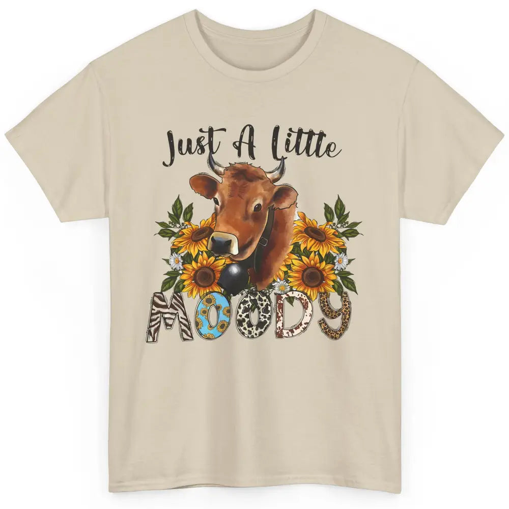 Sunflower Cow Just A Little Moody Leopard Western Country Classic Unisex T-Shirt