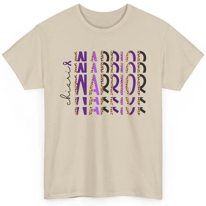 Chiari Warrior Leopard Purple Ribbon Chiari Awareness Month Classic Unisex T-Shirt