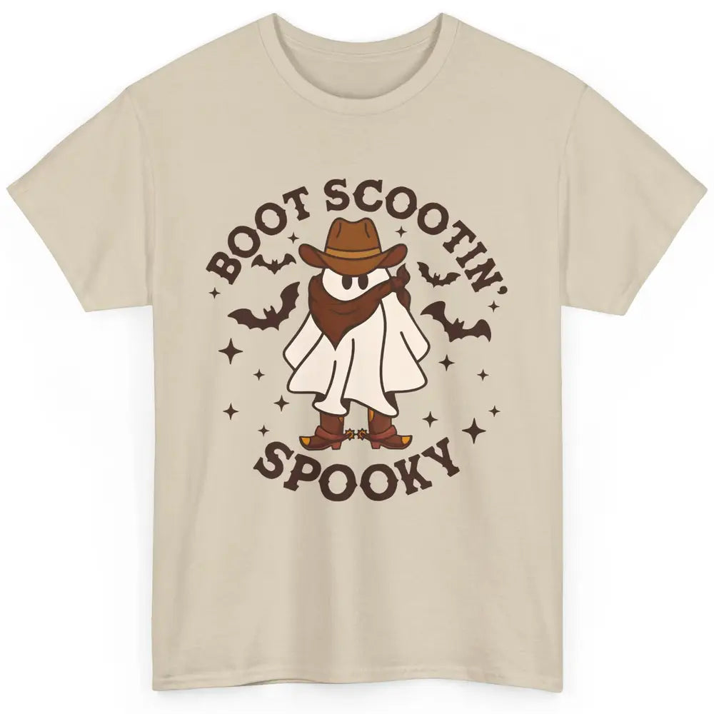 Cowboy Ghost Cowhide Boot Scooting Spooky Western Halloween Classic Unisex T-Shirt