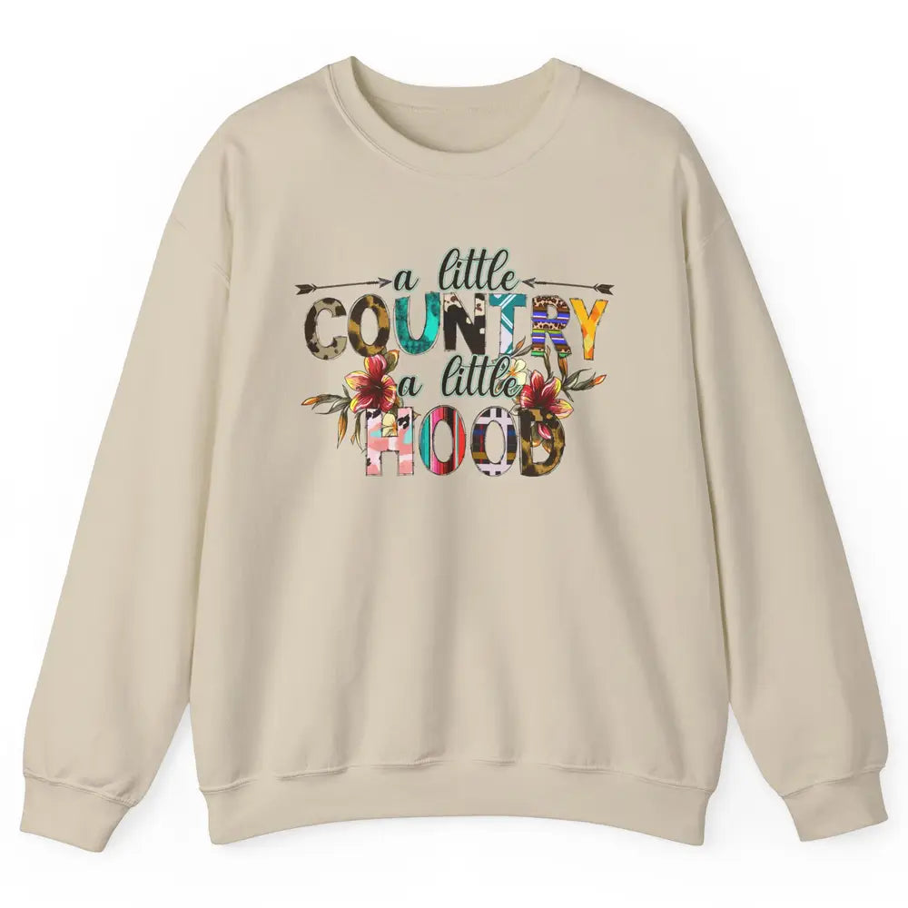 A Little Hood A Little Country Turquoise Western Country Unisex Crewneck Sweatshirt