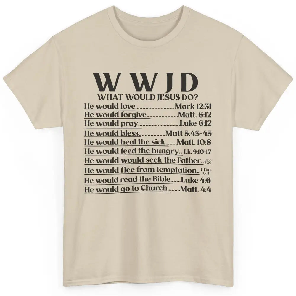 What Would Jesus Do Bible Verse Christian Religious WWJD Classic Unisex T-Shirt