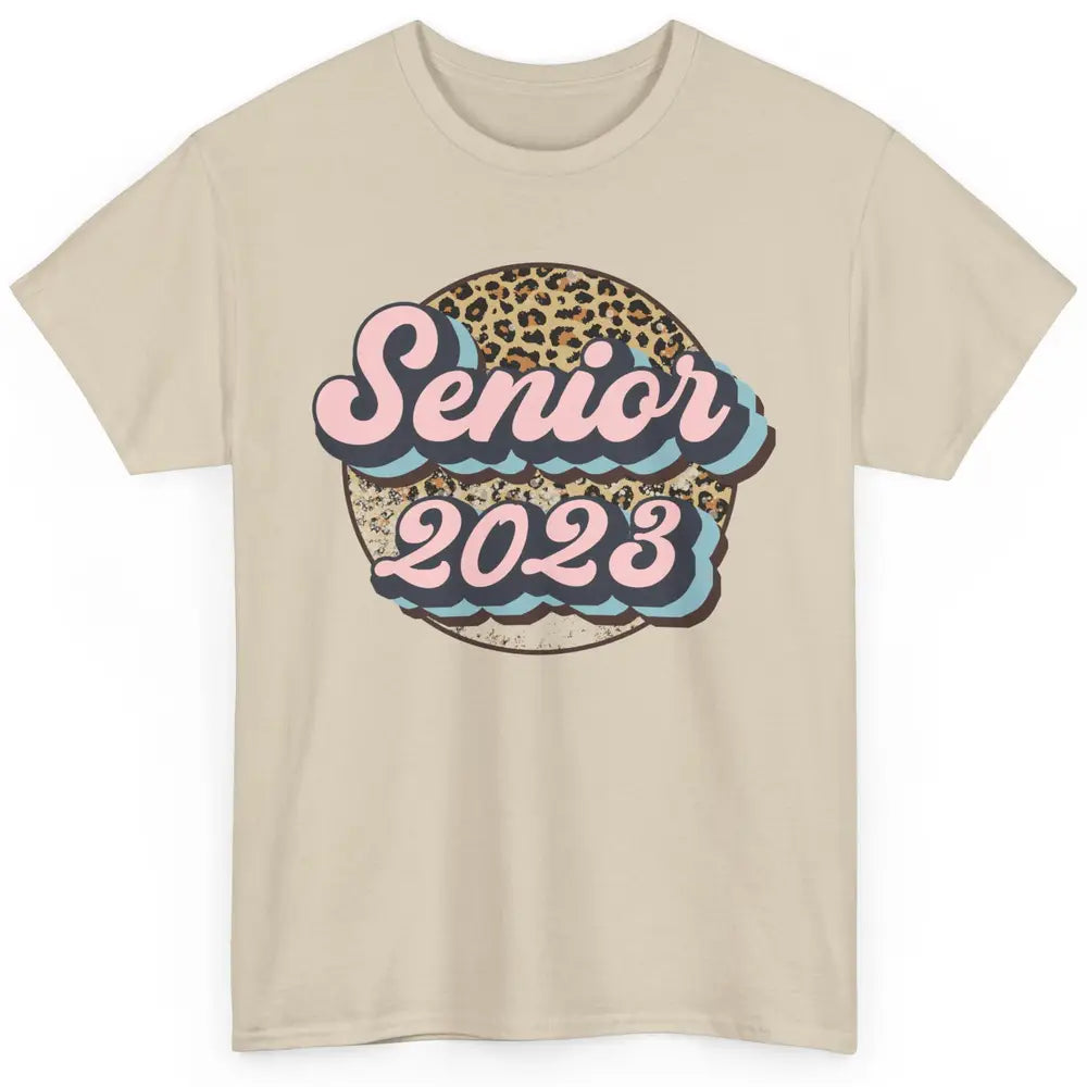 Retro Senior 2023 Leopard Back To School Western Graduation Classic Unisex T-Shirt