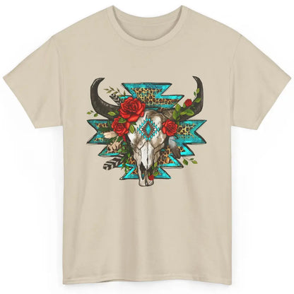 Aztec Heifer Skull Roses Cowboy Floral Leopard Vintage Texas Classic Unisex T-Shirt