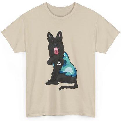 Black German Shepherd I Heart Mom Dog Mom Mother's Day Gift Classic Unisex T-Shirt