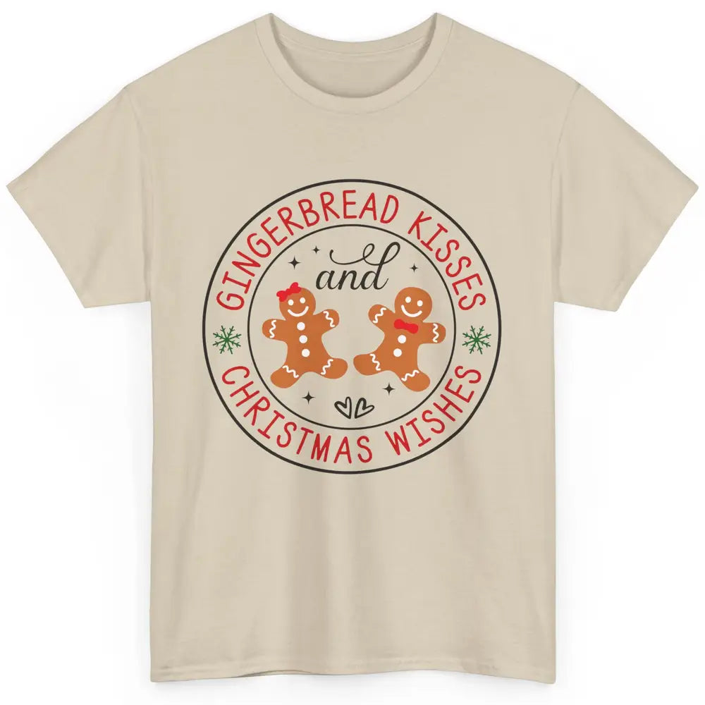 Christmas Gingerbread Kissed And Christmas Wishes Winter Classic Unisex T-Shirt