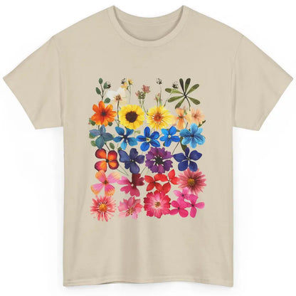 Vintage Pressed Flowers Plant Botanical Garden Wildflower Classic Unisex T-Shirt