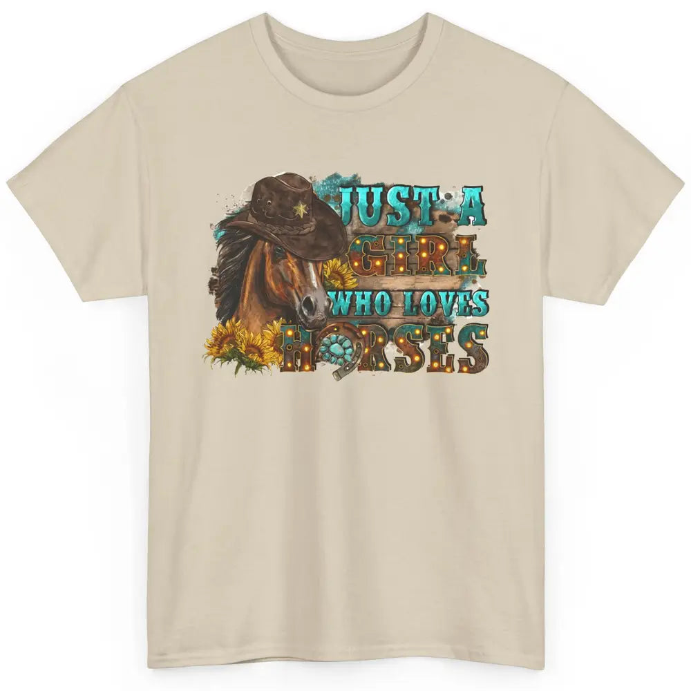 Floral Horse Mom Just A Girl Who Loves Horses Western Cowboy Classic Unisex T-Shirt