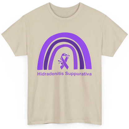 Small Fiber Neuropathy Awareness Floral Purple Rainbow Classic Unisex T-Shirt