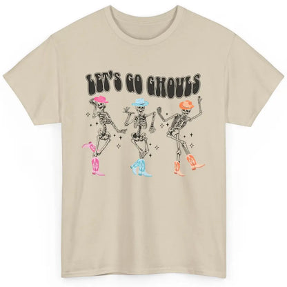 Dancing Skeleton Cowboy Let's Go Ghouls Western Halloween Classic Unisex T-Shirt