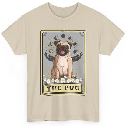 Floral The Pug Tarot Card Pug Mom Halloween Pug Lovers Classic Unisex T-Shirt