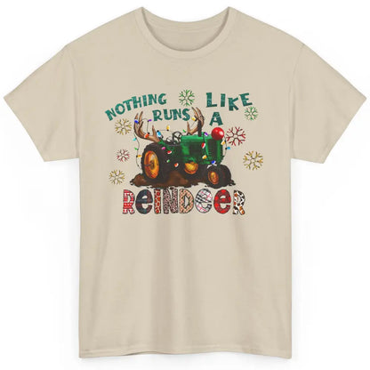 Christmas Tractor Nothing Runs Like A Reindeer Santa Claus Classic Unisex T-Shirt