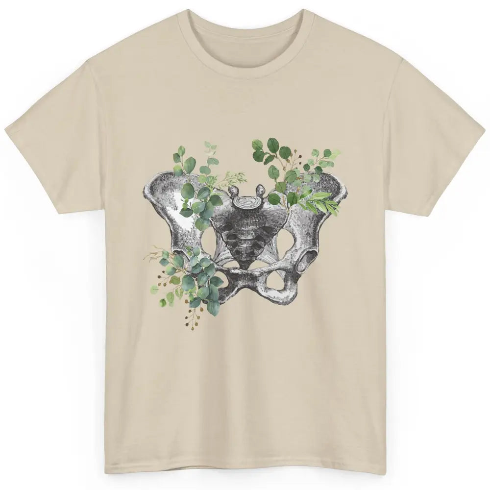 Floral Anatomical Pelvis Skeleton Doctor Medical Botanical Classic Unisex T-Shirt