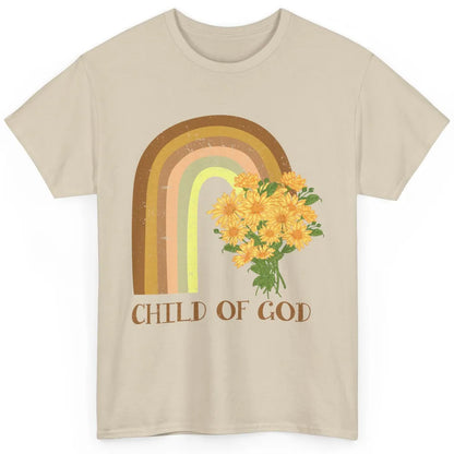 Vintage Sunflower Rainbow Child Of God Christian Religious Classic Unisex T-Shirt