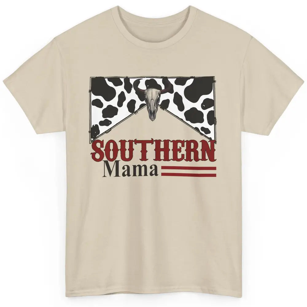 Cowhide Bull Skull Southern Mama Western Country Cowgirl Classic Unisex T-Shirt