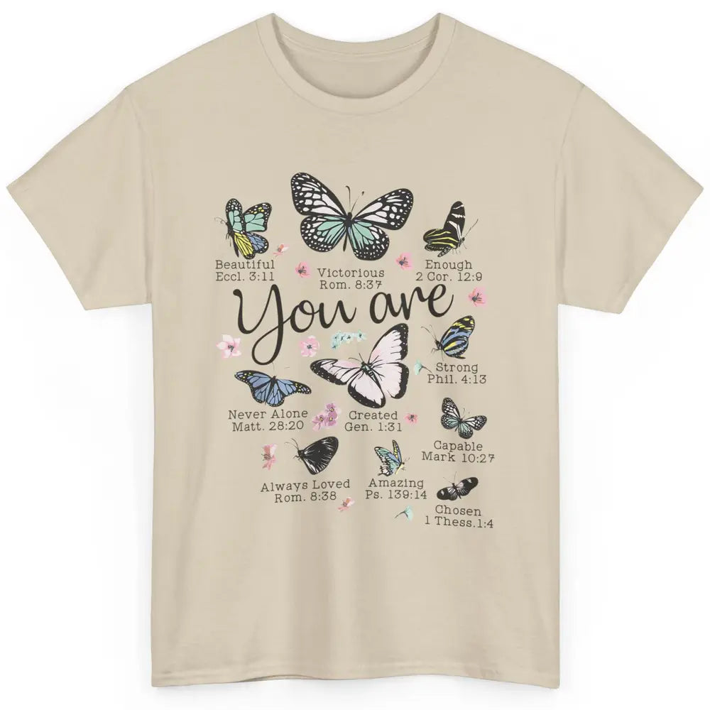 You Are Beautiful Bible Verse Butterfly Christian Jesus God Classic Unisex T-Shirt