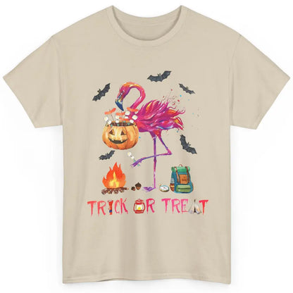 Flamingo Trick or Treat Halloween Camping Lovers Gift Classic Unisex T-Shirt