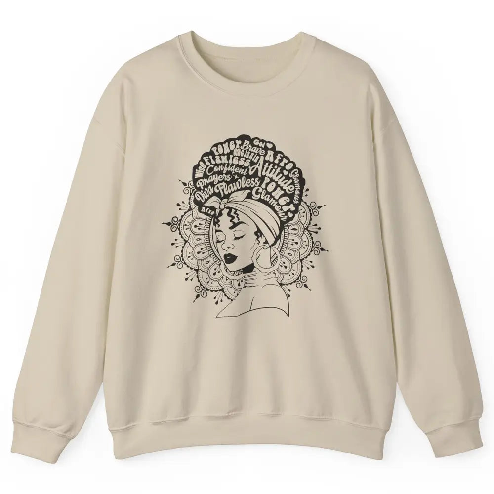 Afro Melanin Woman Turban Hair Quotes African American Woman Unisex Crewneck Sweatshirt