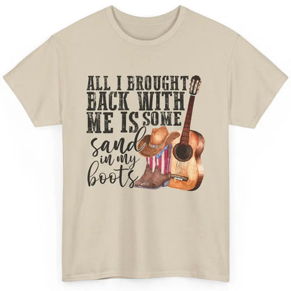 Retro Sand In My Boots Western Cowgirl Cowboy Boots Guitar Classic Unisex T-Shirt