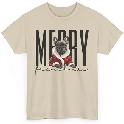 Funny French Bulldog Merry Frenchmas Christmas Dog Mom Classic Unisex T-Shirt