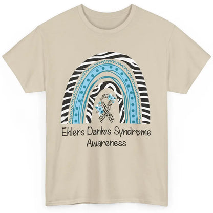 Ehlers Danlos Syndrome Awareness EDS Zibra Ribbon Rainbow Classic Unisex T-Shirt