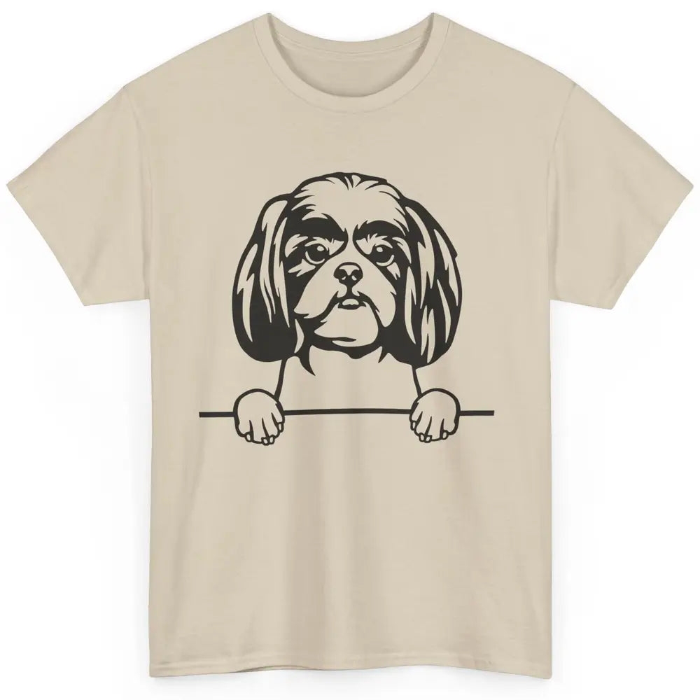 Cute Shih Tzu Owner Shih Tzu Dog Black White Shih Tzu Lover Classic Unisex T-Shirt