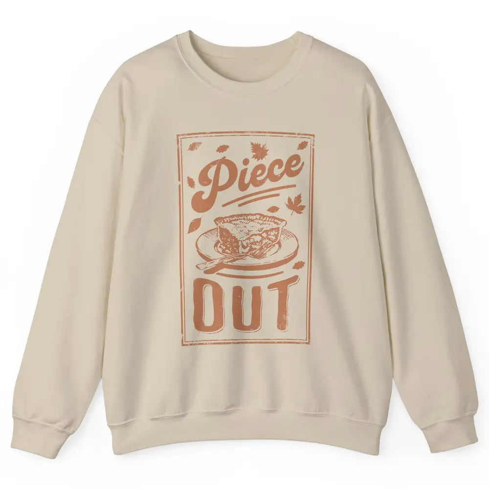 Retro Piece Out Pumpkin Pie Thanksgiving Dinner Fall Food Unisex Crewneck Sweatshirt