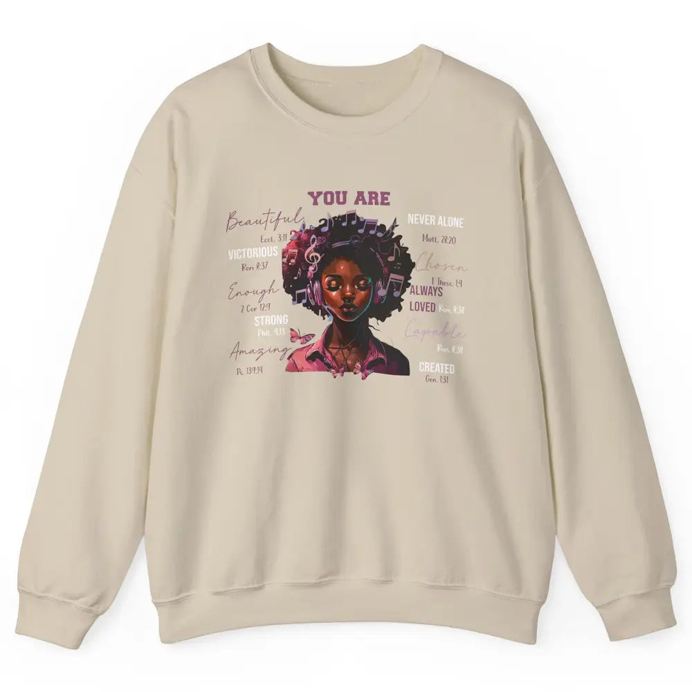 Black Girl Christian God Says I Am Bible Verse Religious Unisex Crewneck Sweatshirt