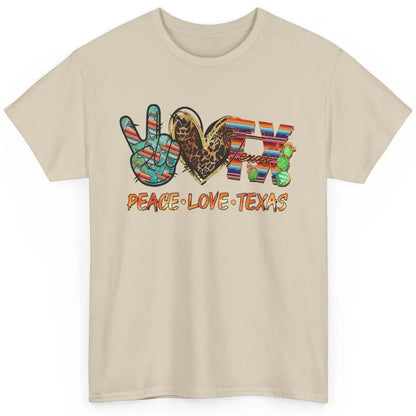 Retro Peace Love Texas Leopard Western Country Desert Cactus Classic Unisex T-Shirt