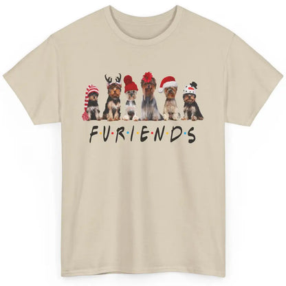 Funny Yorkie Furiends Merry Christmas Hat Santa Dog Lovers Classic Unisex T-Shirt