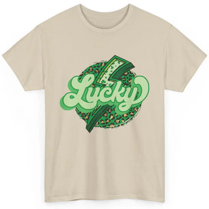 St Patrick Leopard Shamrocks Lucky Lightning Bolt Western Classic Unisex T-Shirt