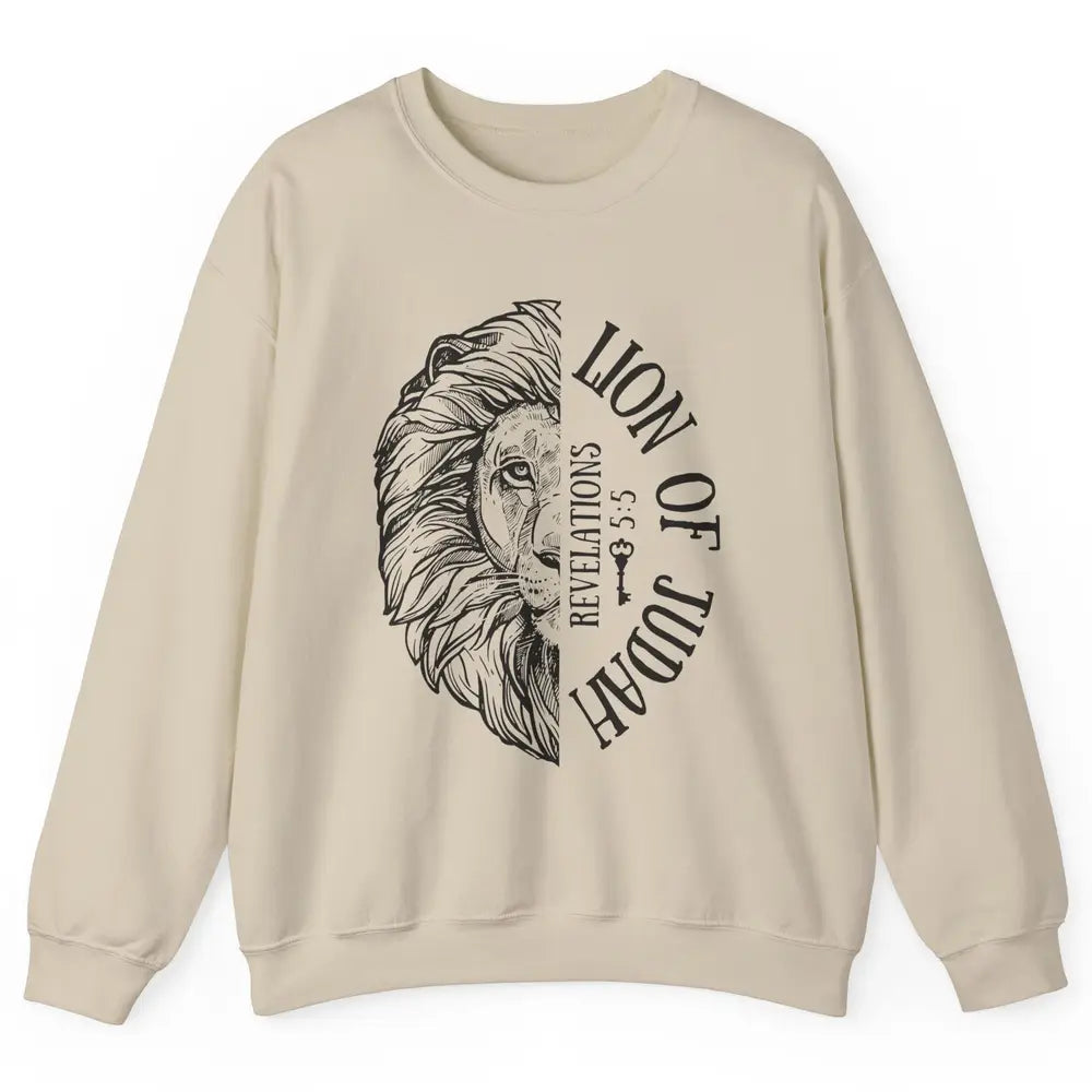 Yeshua Lion Of Judah Bible Verse Christian Faith Religious Unisex Crewneck Sweatshirt