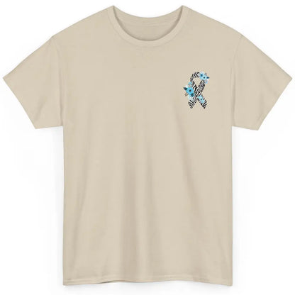 Ehlers Danlos Syndrome Awareness EDS Floral Ribbon Pocket Classic Unisex T-Shirt