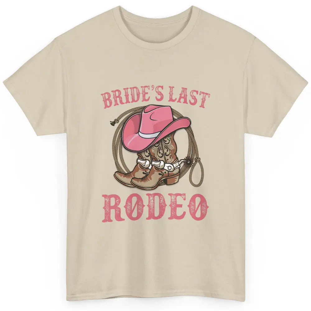 Bride's Last Rodeo Cowgirl Hat Bachelorette Party Wedding Classic Unisex T-Shirt