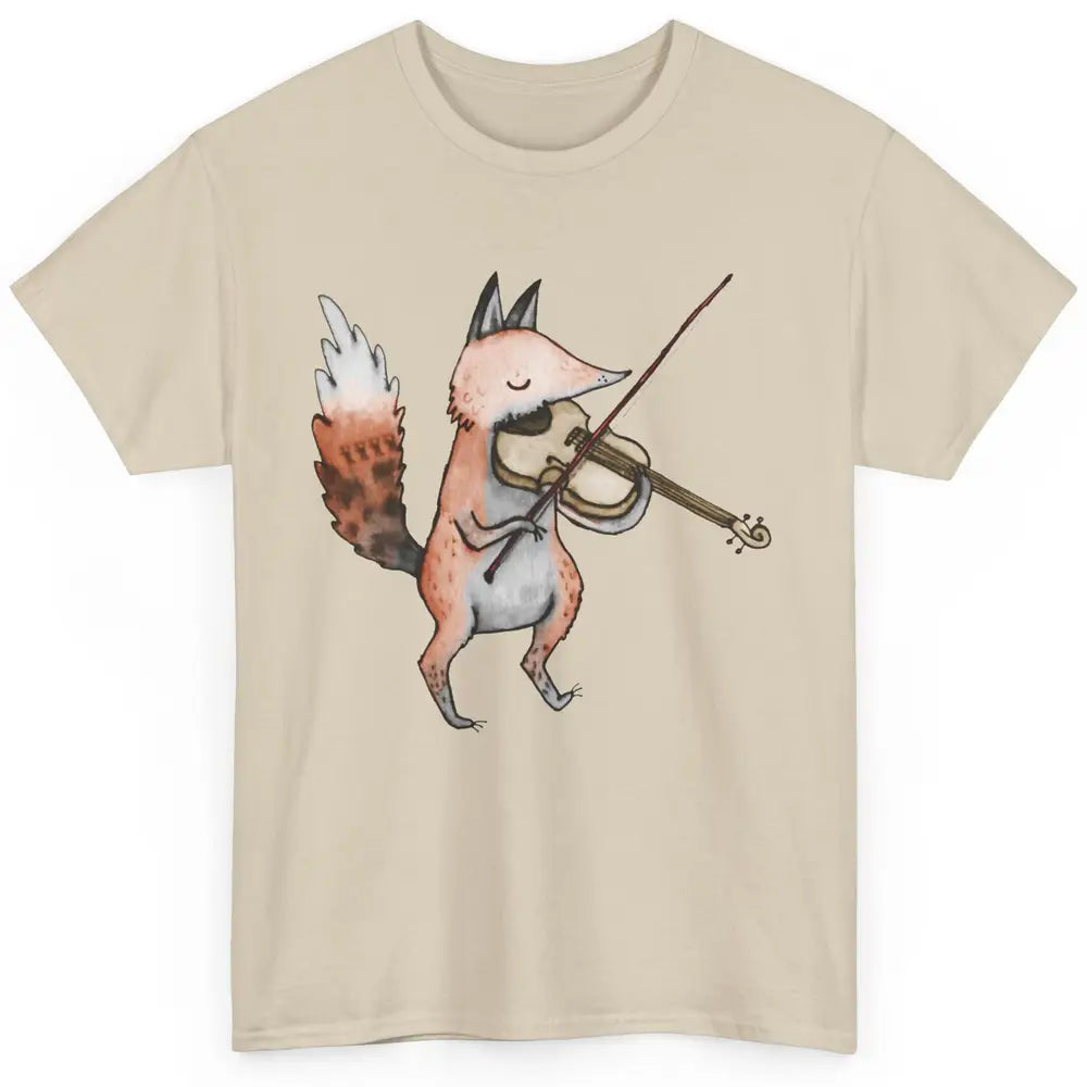 Vintage Fox Playing Violin Funny Violinist Musician Gift Classic Unisex T-Shirt