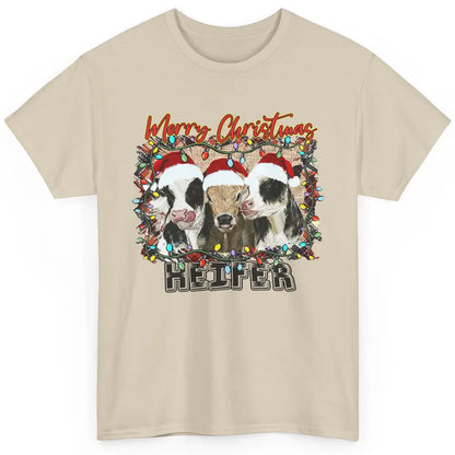 Funny Cow Merry Christmas Hanging With My Heifer Farmer Gift Classic Unisex T-Shirt