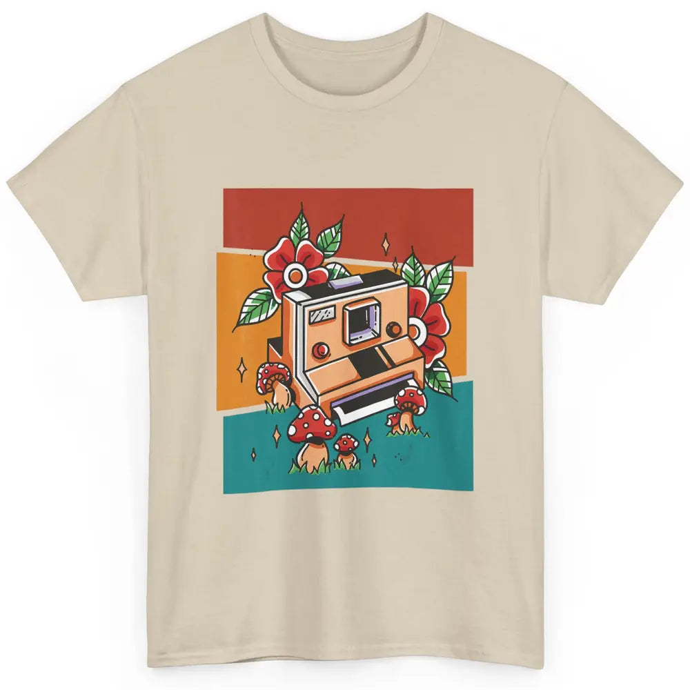 Cute Photography Mushroom Retro Camera Photographer Life Classic Unisex T-Shirt